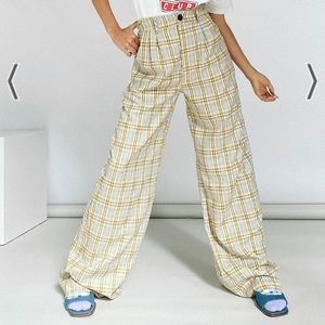 VRG Girl NWT wide leg plaid pants trousers size 8